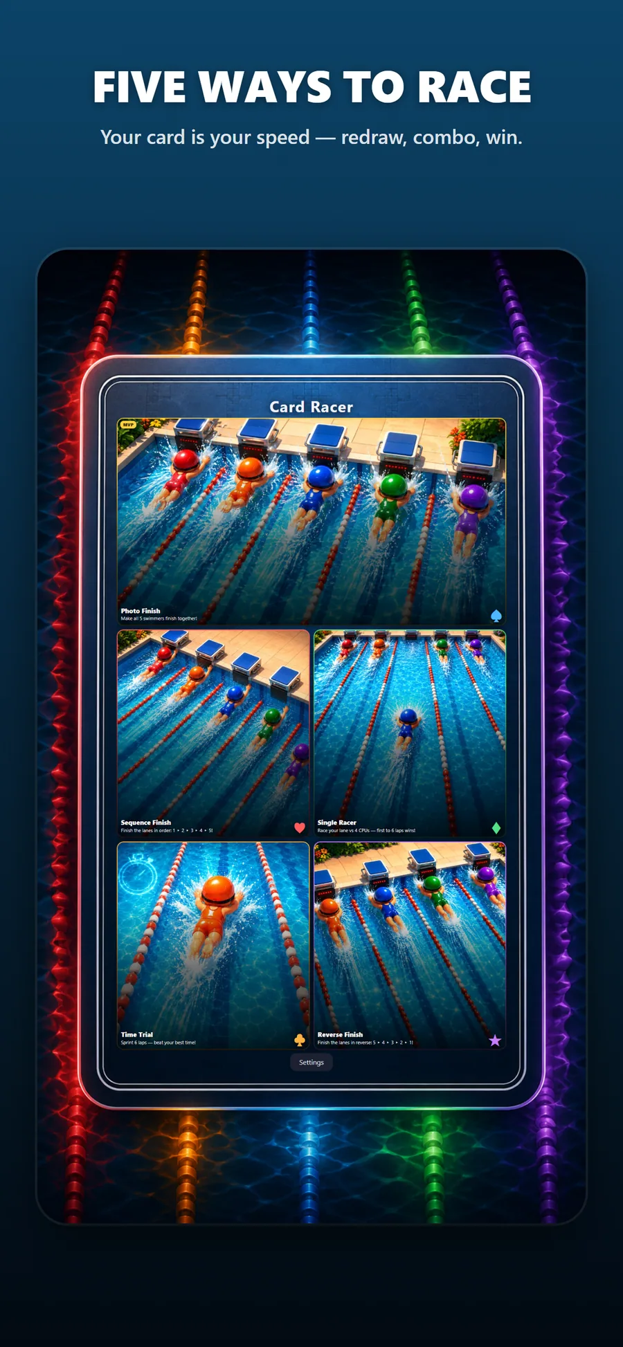 Card Racer — five ways to race